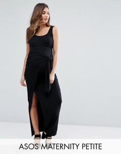Юбка макси с посадкой над животом ASOS Maternity PETITE - Черный