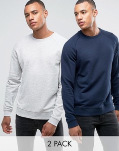 2 свитшота (темно-синий, серый) ASOS - СКИДКА 15 - Мульти