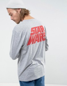 Лонгслив с текстовым принтом ASOS Star Wars - Серый