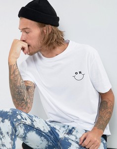 Длинная футболка с принтом ASOS - Белый