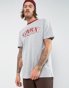 Удлиненная футболка с принтом GWRX ASOS - Серый