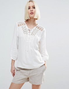 Блузка на шнуровке спереди Vero Moda - Белый
