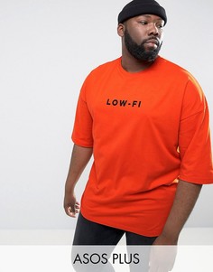 Oversize-футболка с принтом ASOS PLUS - Оранжевый