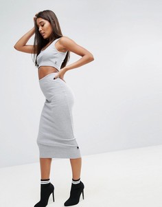 Юбка миди в рубчик Missguided Londunn - Серый
