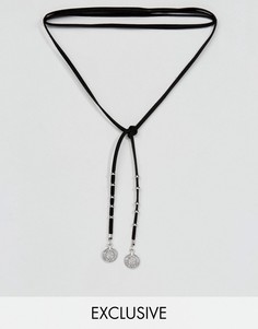Замшевое ожерелье-чокер с подвесками Reclaimed Vintage Inspired - Черный
