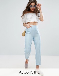 Однотонные фактурные брюки из имитирующей лен ткани ASOS PETITE - Мульти