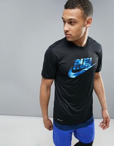 Черная футболка из ткани Dri-Fit с логотипом Nike Running 831909-010 - Черный