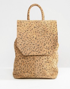 Маленький замшевый рюкзак с леопардовым принтом ASOS - Мульти