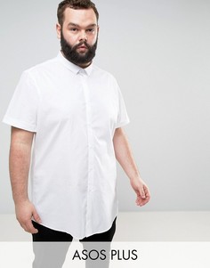 Белая эластичная рубашка узкого кроя ASOS PLUS - Белый