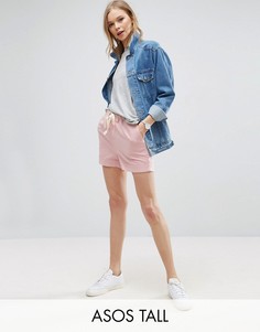 Льняные шорты в стиле casual с завязкой ASOS TALL - Розовый