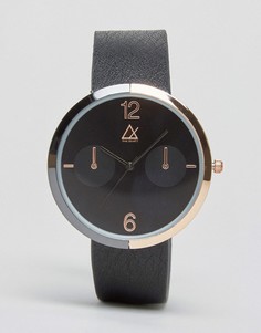 Черные часы с золотисто-розовой отделкой и корпусом из разных металлов ASOS - Черный