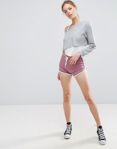 Классические шорты для бега с контрастным кантом ASOS - Фиолетовый