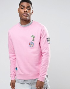 Розовый свитшот с нашивками ASOS - Розовый