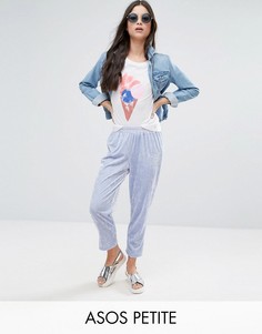 Бархатные брюки галифе без застежки ASOS PETITE - Фиолетовый