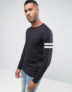 Лонгслив с круглым вырезом и принтом на рукавах Jack &amp; Jones Core - Черный