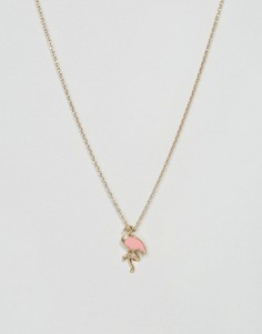 Ожерелье с фламинго ASOS - Золотой