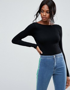 Боди с бантиком на спине ASOS - Черный