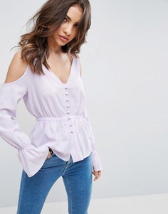 Блузка с вырезами на плечах ASOS - Фиолетовый