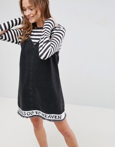 Джинсовое платье с вышивкой ASOS X LOT STOCK &amp; BARREL - Черный