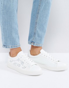 Кроссовки со шнуровкой и камнями New Look - Белый