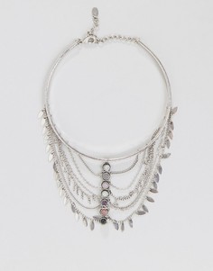 Многорядное ожерелье с полудрагоценными камнями ALDO - Серебряный