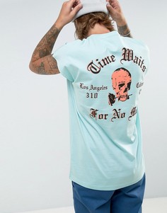 Oversize-футболка без рукавов с черепом ASOS - Синий