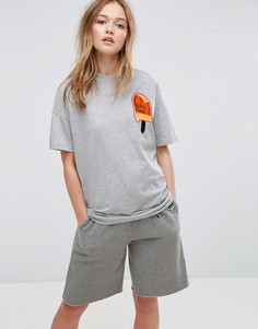 Серая футболка с вышивкой ASOS X LOT STOCK &amp; BARREL - Серый