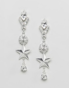 Серьги с отделкой кристаллом Swarovski от Krystal London - Серебряный