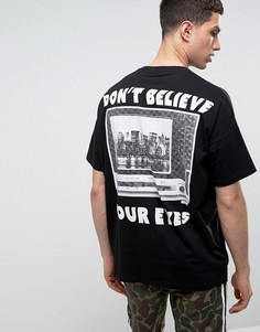 Oversize-футболка с принтом на спине ASOS - Черный