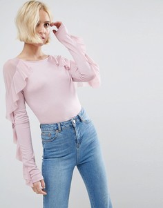 Топ с оборками ASOS - Розовый