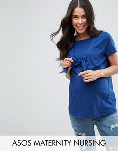 Футболка с завязкой ASOS Maternity NURSING - Темно-синий