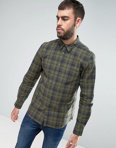 Рубашка классического кроя цвета хаки в клетку Jack Wills Salcombe - Зеленый