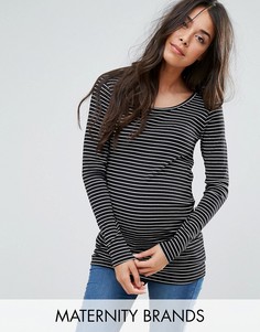 Трикотажный топ в полоску Mamalicious - Мульти Mama.Licious