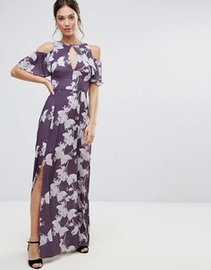 Платье макси с цветочным принтом Hope &amp; Ivy - Фиолетовый