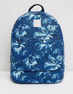 Хлопковый рюкзак с сине-белым цветочным принтом Jack Wills - Белый