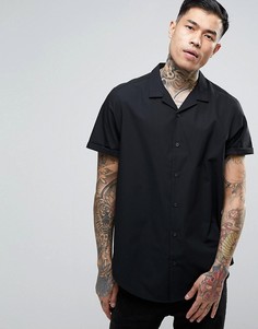Длинная черная рубашка классического кроя ASOS - Черный