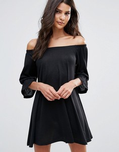 Свободное платье с вырезом лодочкой AX Paris - Черный