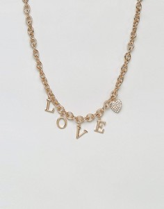 Ожерелье-цепочка в стиле 90-х с надписью Love New Look - Золотой