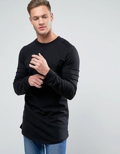 Удлиненный свитшот с асимметричным подолом Jack &amp; Jones - Черный