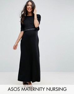 Двухслойное платье макси для кормящих мам ASOS Maternity NURSING - Черный