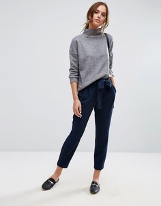 Брюки с завязкой Selected - Темно-синий