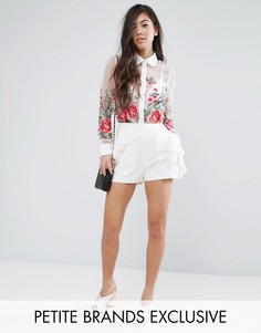 Шорты с оборкой Fashion Union Petite - Белый