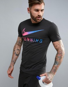 Черная футболка из ткани Dri-Fit с логотипом Nike Running 831901-010 - Черный