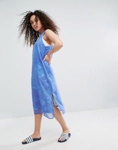 Платье с накладкой из шифрона и принтом океана adidas Originals - Мульти