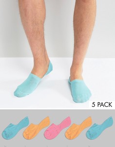 Набор из 5 пар незаметных носков ASOS - Мульти