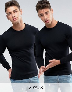2 черных джемпера с круглым вырезом ASOS - Черный