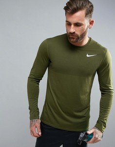 Зеленый лонгслив из ткани Dri-FIT от Nike Running Relay 833585-331 - Зеленый