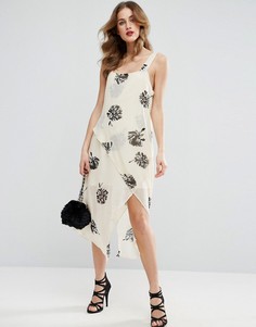 Платье миди на бретелях с цветочным принтом ASOS - Мульти