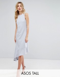 Платье миди асимметричной длины ASOS TALL - Серый