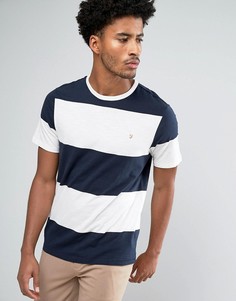 Темно-синяя футболка в стиле колор блок Farah Woolacombe - Темно-синий